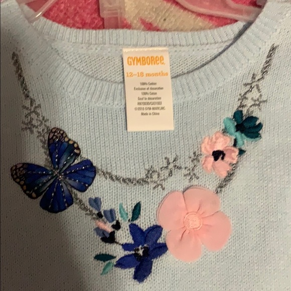 Gymboree sweater & leggings baby blue 12-18 months - Picture 2 of 3